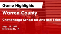 Warren County  vs Chattanooga School for Arts and Sciences Game Highlights - Sept. 15, 2023