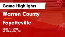 Warren County  vs Fayetteville  Game Highlights - Sept. 16, 2023