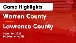 Warren County  vs Lawrence County  Game Highlights - Sept. 16, 2023