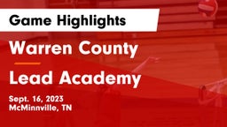 Warren County  vs Lead Academy Game Highlights - Sept. 16, 2023