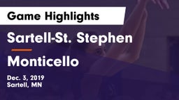 Sartell-St. Stephen  vs Monticello  Game Highlights - Dec. 3, 2019