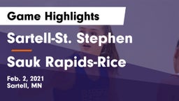 Sartell-St. Stephen  vs Sauk Rapids-Rice  Game Highlights - Feb. 2, 2021
