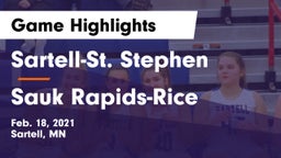 Sartell-St. Stephen  vs Sauk Rapids-Rice  Game Highlights - Feb. 18, 2021