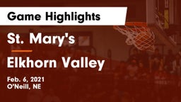St. Mary's  vs Elkhorn Valley  Game Highlights - Feb. 6, 2021