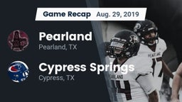 Recap: Pearland  vs. Cypress Springs  2019