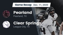 Recap: Pearland  vs. Clear Springs  2020