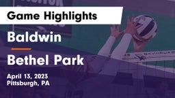 Baldwin  vs Bethel Park  Game Highlights - April 13, 2023