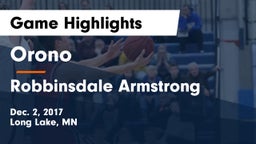 Orono  vs Robbinsdale Armstrong  Game Highlights - Dec. 2, 2017