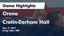 Orono  vs Cretin-Derham Hall  Game Highlights - Dec. 9, 2017