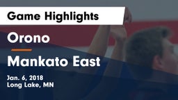 Orono  vs Mankato East  Game Highlights - Jan. 6, 2018