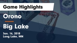 Orono  vs Big Lake  Game Highlights - Jan. 16, 2018