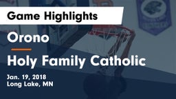 Orono  vs Holy Family Catholic Game Highlights - Jan. 19, 2018