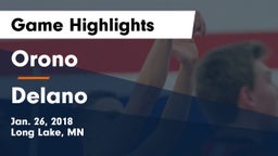 Orono  vs Delano  Game Highlights - Jan. 26, 2018