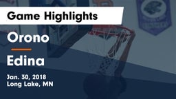 Orono  vs Edina Game Highlights - Jan. 30, 2018
