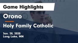 Orono  vs Holy Family Catholic  Game Highlights - Jan. 28, 2020