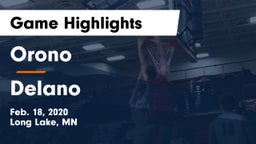 Orono  vs Delano  Game Highlights - Feb. 18, 2020