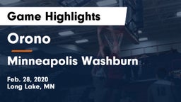 Orono  vs Minneapolis Washburn  Game Highlights - Feb. 28, 2020