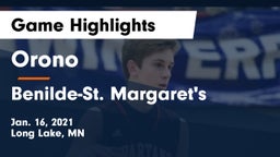 Orono  vs Benilde-St. Margaret's  Game Highlights - Jan. 16, 2021