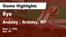 Rye  vs Ardsley , Ardsley, NY Game Highlights - Sept. 9, 2022