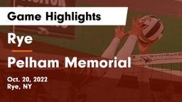 Rye  vs Pelham Memorial  Game Highlights - Oct. 20, 2022