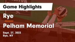 Rye  vs Pelham Memorial  Game Highlights - Sept. 27, 2023