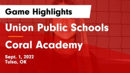 Union Public Schools vs Coral Academy Game Highlights - Sept. 1, 2022