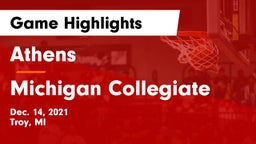Athens  vs Michigan Collegiate Game Highlights - Dec. 14, 2021
