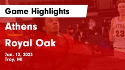 Athens  vs Royal Oak  Game Highlights - Jan. 12, 2023