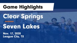 Clear Springs  vs Seven Lakes  Game Highlights - Nov. 17, 2020