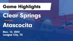 Clear Springs  vs Atascocita  Game Highlights - Nov. 12, 2022