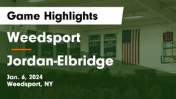 Weedsport  vs Jordan-Elbridge  Game Highlights - Jan. 6, 2024