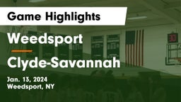 Weedsport  vs Clyde-Savannah  Game Highlights - Jan. 13, 2024