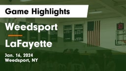 Weedsport  vs LaFayette Game Highlights - Jan. 16, 2024