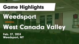 Weedsport  vs West Canada Valley  Game Highlights - Feb. 27, 2024