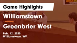 Williamstown  vs Greenbrier West  Game Highlights - Feb. 12, 2020