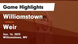 Williamstown  vs Weir  Game Highlights - Jan. 16, 2023