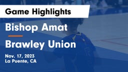 Bishop Amat  vs Brawley Union  Game Highlights - Nov. 17, 2023
