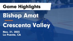 Bishop Amat  vs Crescenta Valley  Game Highlights - Nov. 21, 2023
