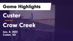 Custer  vs Crow Creek  Game Highlights - Jan. 8, 2022