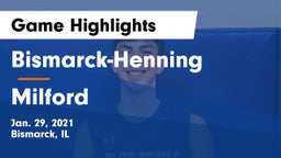 Bismarck-Henning  vs Milford  Game Highlights - Jan. 29, 2021