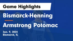 Bismarck-Henning  vs Armstrong Potomac Game Highlights - Jan. 9, 2024