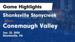 Shanksville Stonycreek  vs Conemaugh Valley  Game Highlights - Jan. 23, 2020