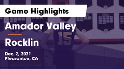 Amador Valley  vs Rocklin  Game Highlights - Dec. 2, 2021