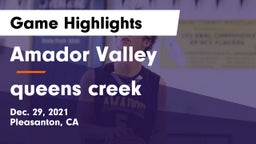 Amador Valley  vs queens creek Game Highlights - Dec. 29, 2021
