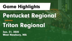 Pentucket Regional  vs Triton Regional  Game Highlights - Jan. 31, 2020