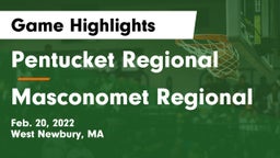 Pentucket Regional  vs Masconomet Regional  Game Highlights - Feb. 20, 2022