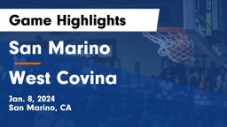 San Marino  vs West Covina  Game Highlights - Jan. 8, 2024