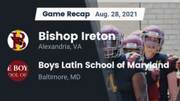 Recap: Bishop Ireton  vs. Boys Latin School of Maryland 2021