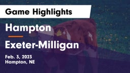 Hampton  vs Exeter-Milligan  Game Highlights - Feb. 3, 2023