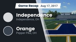 Recap: Independence  vs. Orange  2017